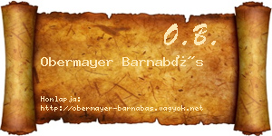 Obermayer Barnabás névjegykártya